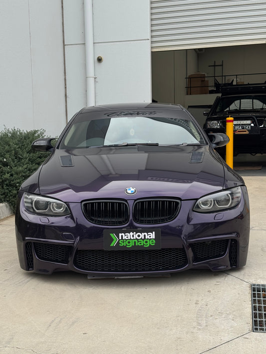 Custom Vanity Plate with Electric Vacuum Suction Mounting System